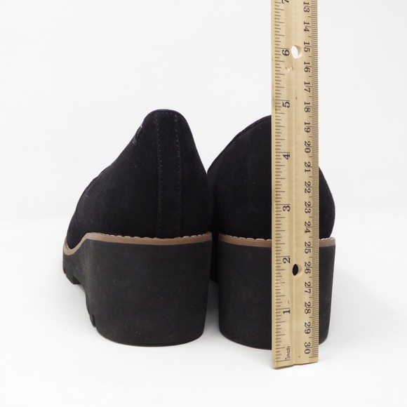 Vionic Willa Wedge Black Suede Loafer Shoes Womens Size 7 Orthotic Slip On - Picture 5 of 8